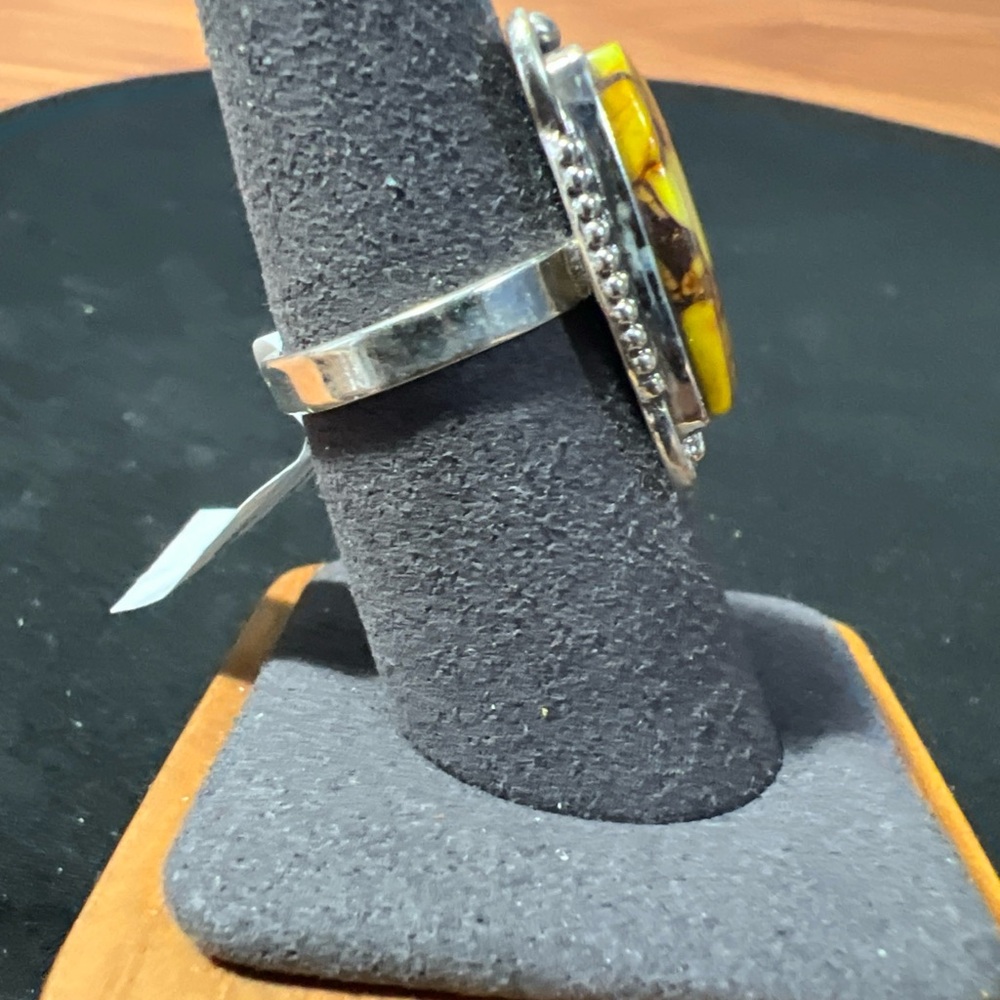 Sterling Silver .925 Honey Dahlia Turquoise ring Size 8 - Picture 4 of 5